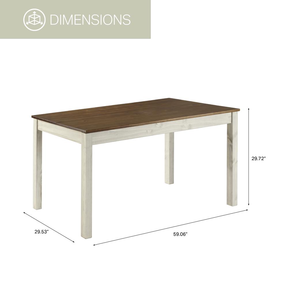 Model CADBTB6 Cottage Series Dining Table in Distressed White