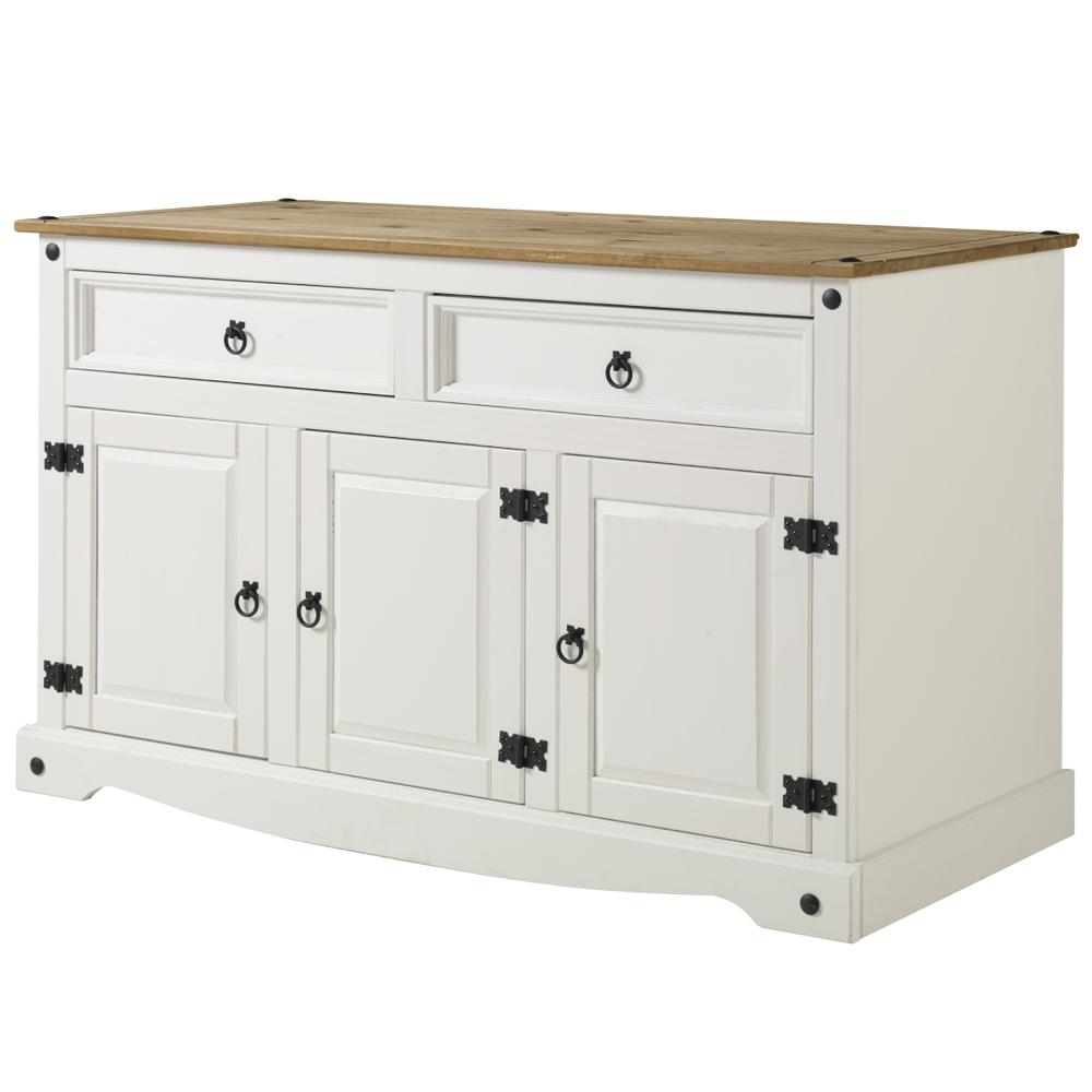 Model COW916 Cottage Series Wood Buffet Sideboard in Corona Snow