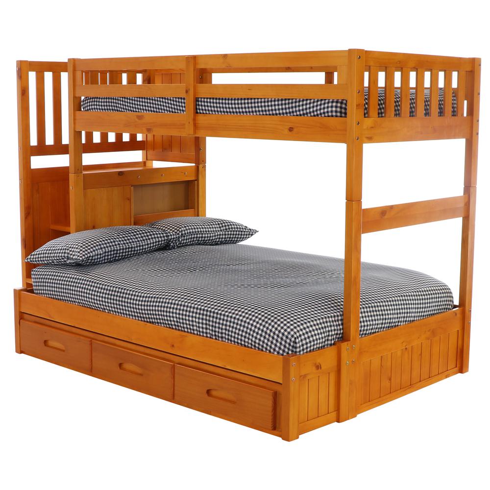 Mission Staircase Twin over Full Bunk Bed