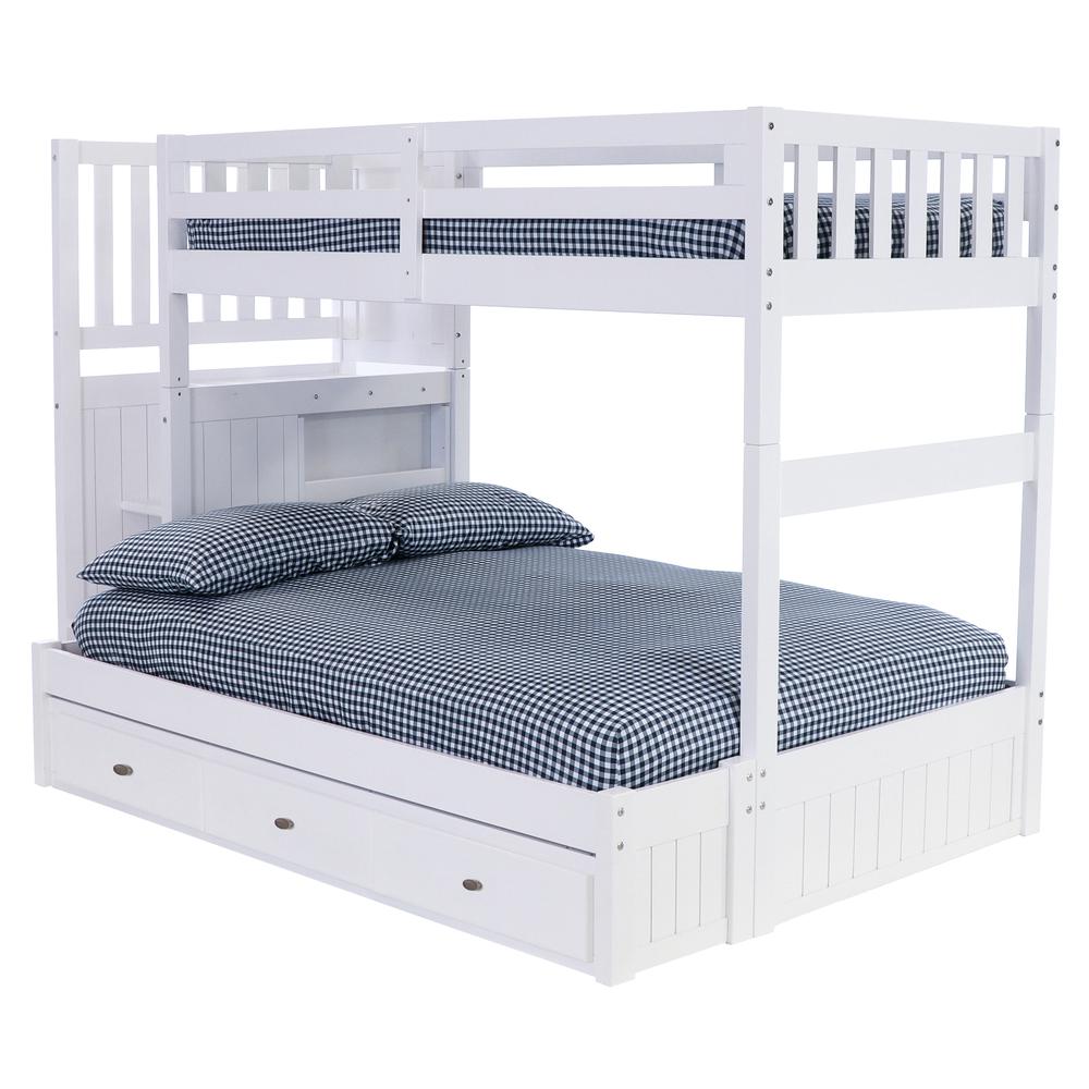Mission Staircase Twin over Full Bunk Bed with Seven Drawers