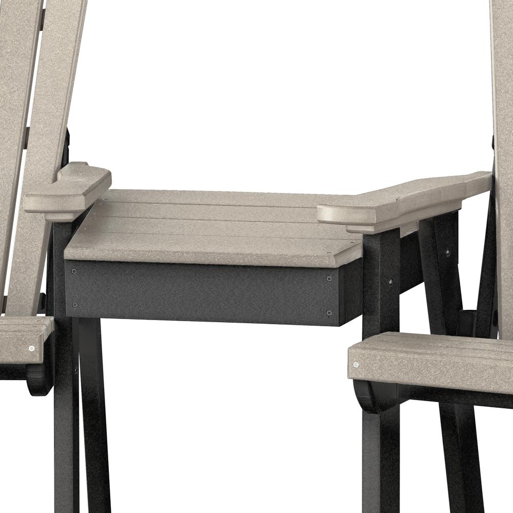 OS Home and Office Counter Height Settee Table Combo in Weatherwood with a Black Base