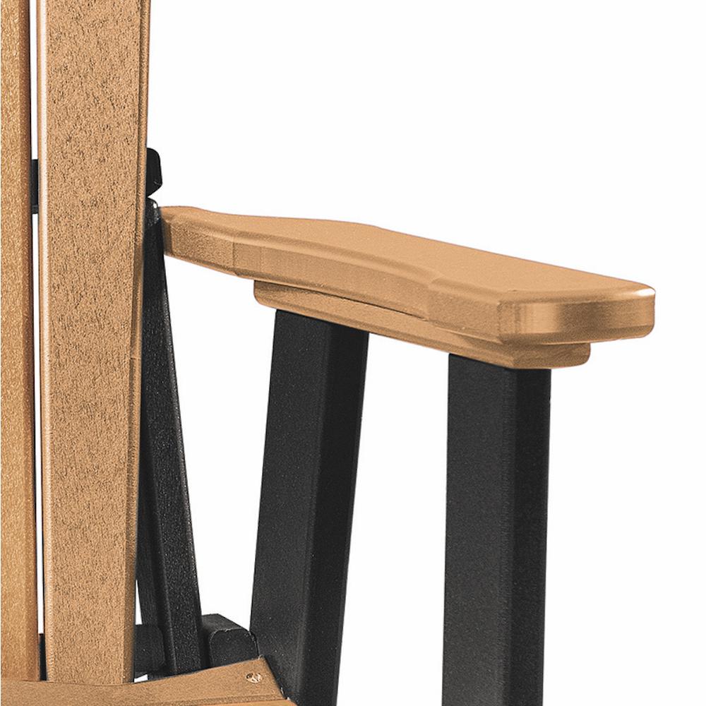 OS Home and Office Model 515CBK Fan Back Glider in Cedar with a Black Base