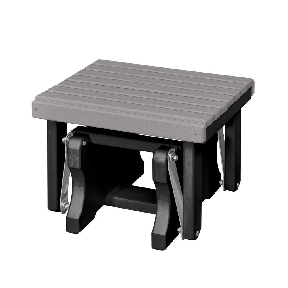 Gliding Ottoman in Light Gray and Black