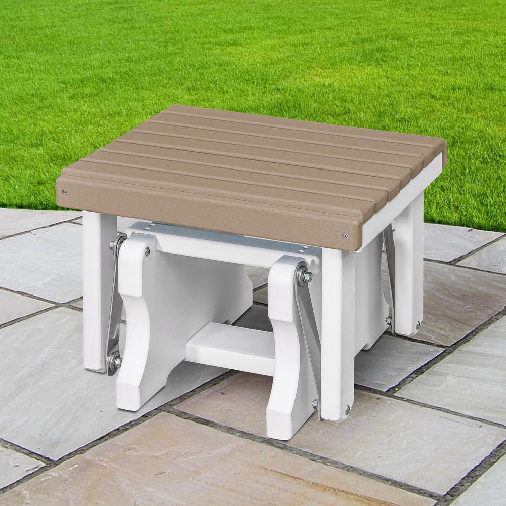 Gliding Ottoman in Weatherwood and White