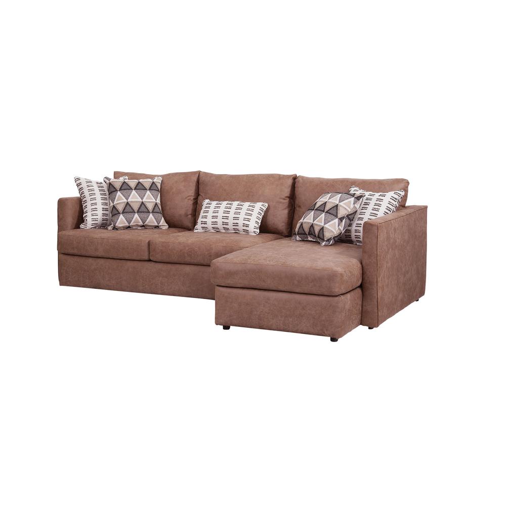 American Furniture Classics Urban Loft Model 8-S298V7-K Sectional Sofa with Five Pillows