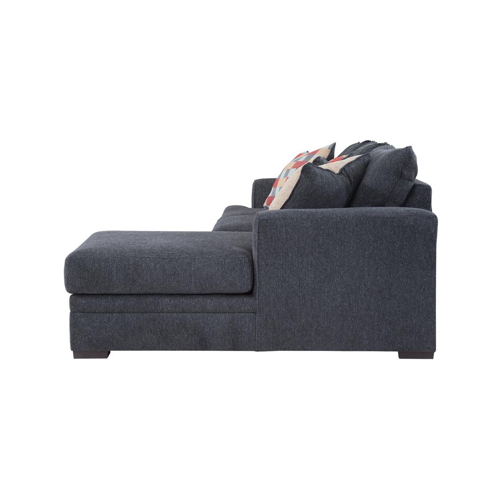 Performance Charcoal Two Piece Sectional Sofa with Three Throw Pillows