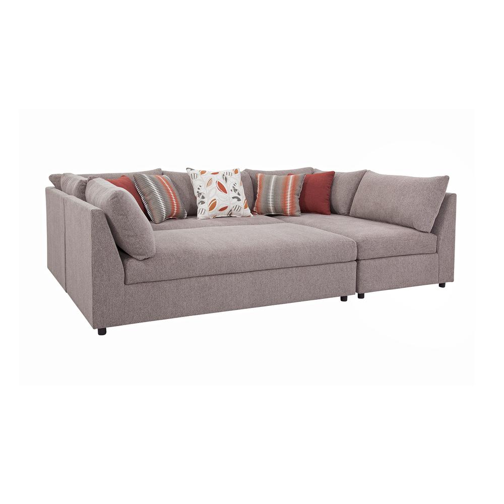 American Furniture L Shaped Sectional Sofa with Chaise and Five Accent Pillows