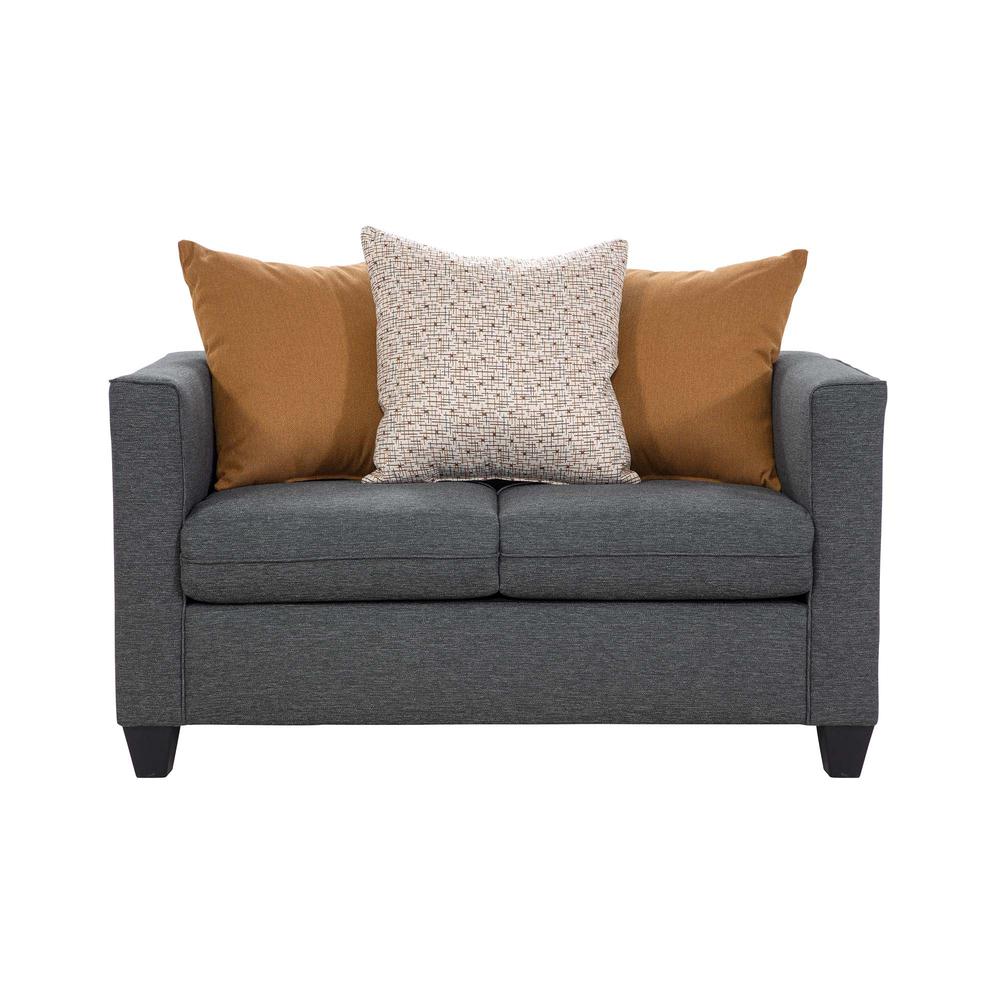 American Furniture Classics Model 8-020-A238V1 Woven Charcoal Scatter Back Loveseat