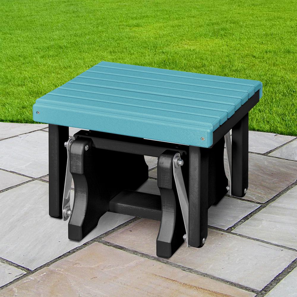 Gliding Ottoman in Aruba Blue and Black