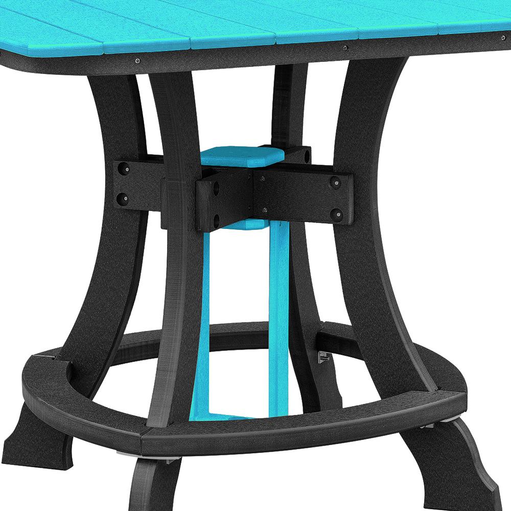 OS Home and Office Model 44S-C-ARB Counter Height Square Table in Aruba Blue with Black Base