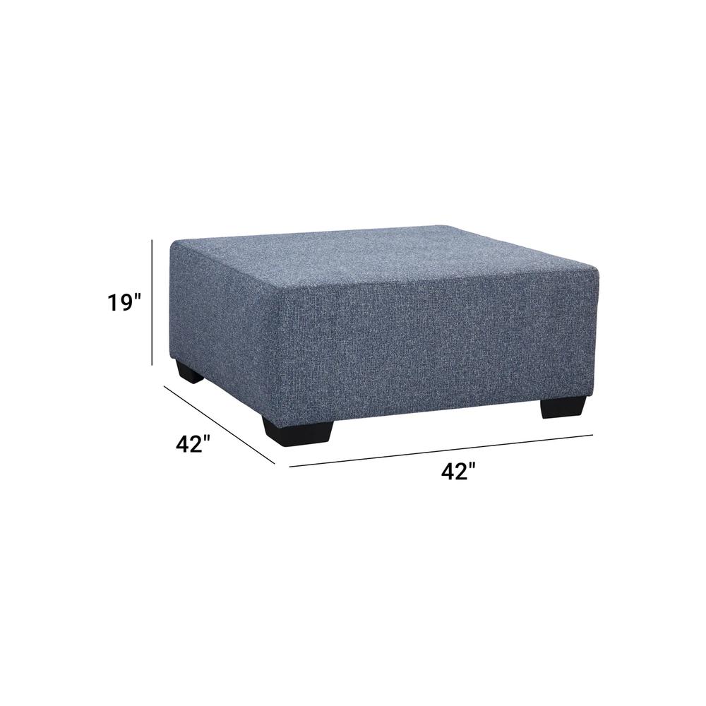 American Furniture Classics Blue Square Upholstered Ottoman