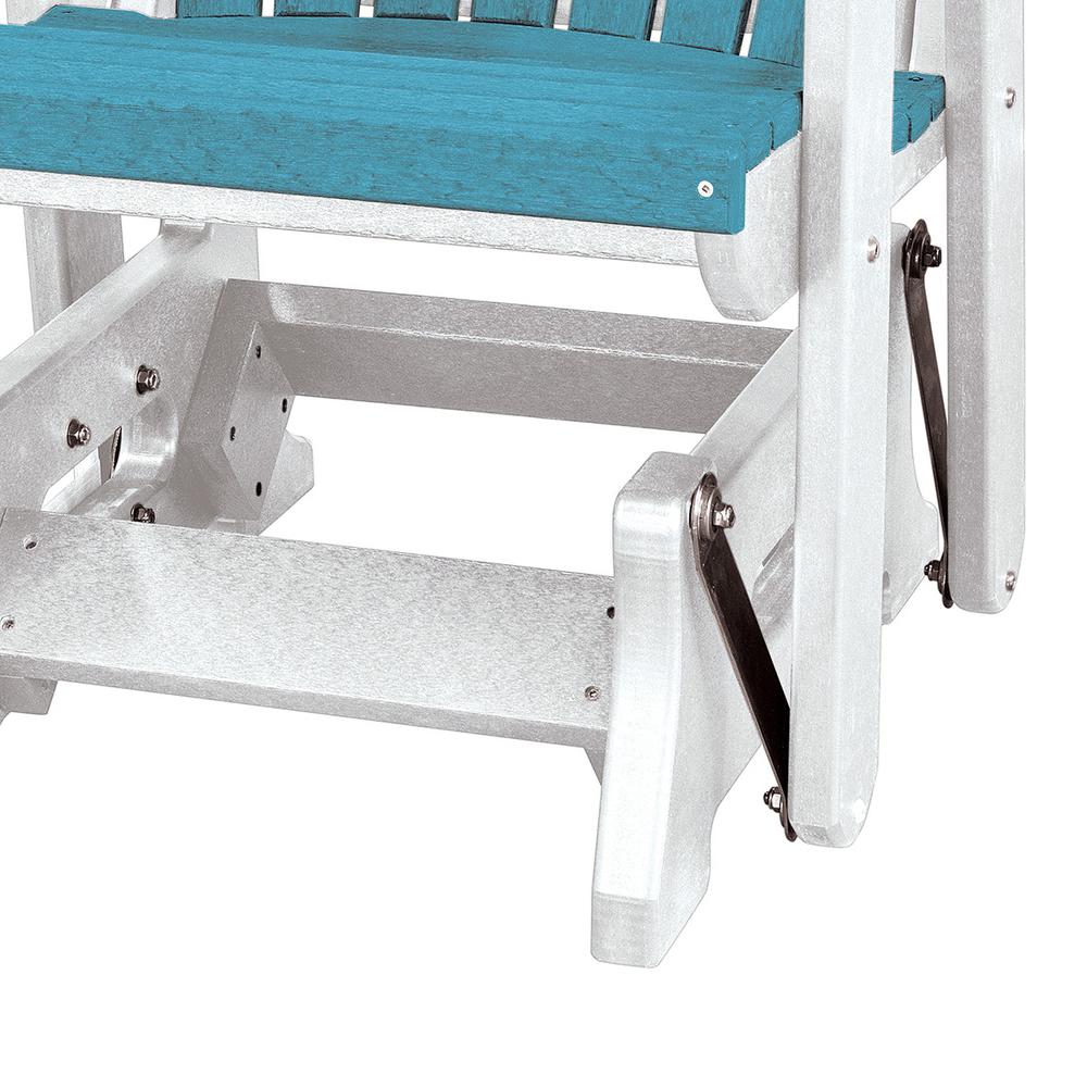 OS Home and Office Model 515ARW-K Double Glider with Center Table in Aruba Blue with a White Base