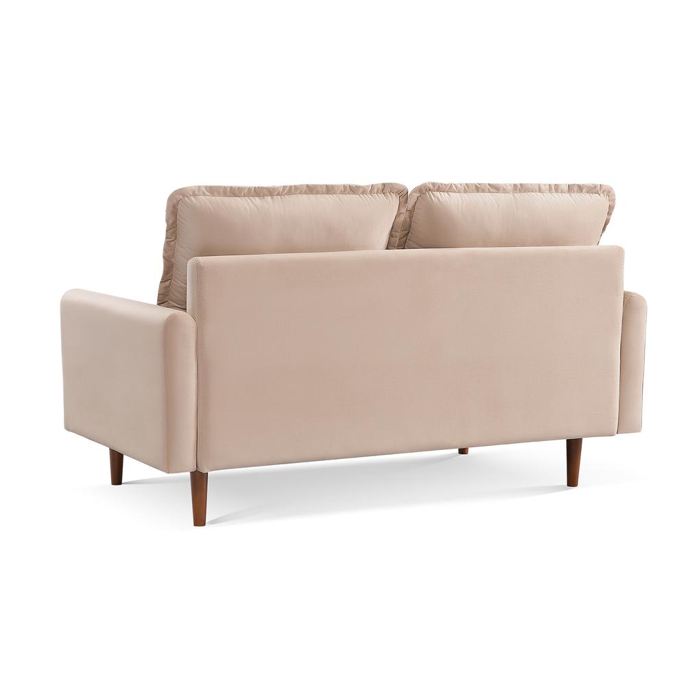 69 Inch Wide Upholstered Two Cushion Sofa with Cambered Arms