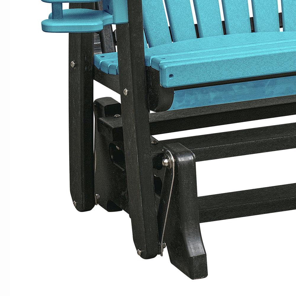 OS Home and Office Dual Fan Back Glider in Aruba Blue with a Black Base