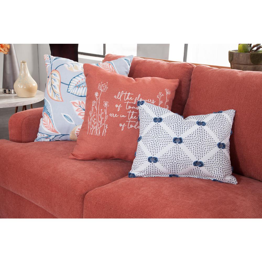 Classic Paprika Sofa with Five Pillows