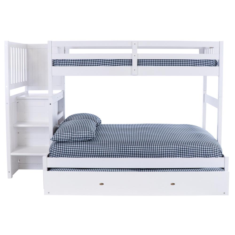 Mission Staircase Twin over Full Bunk Bed with Four Drawer Chest