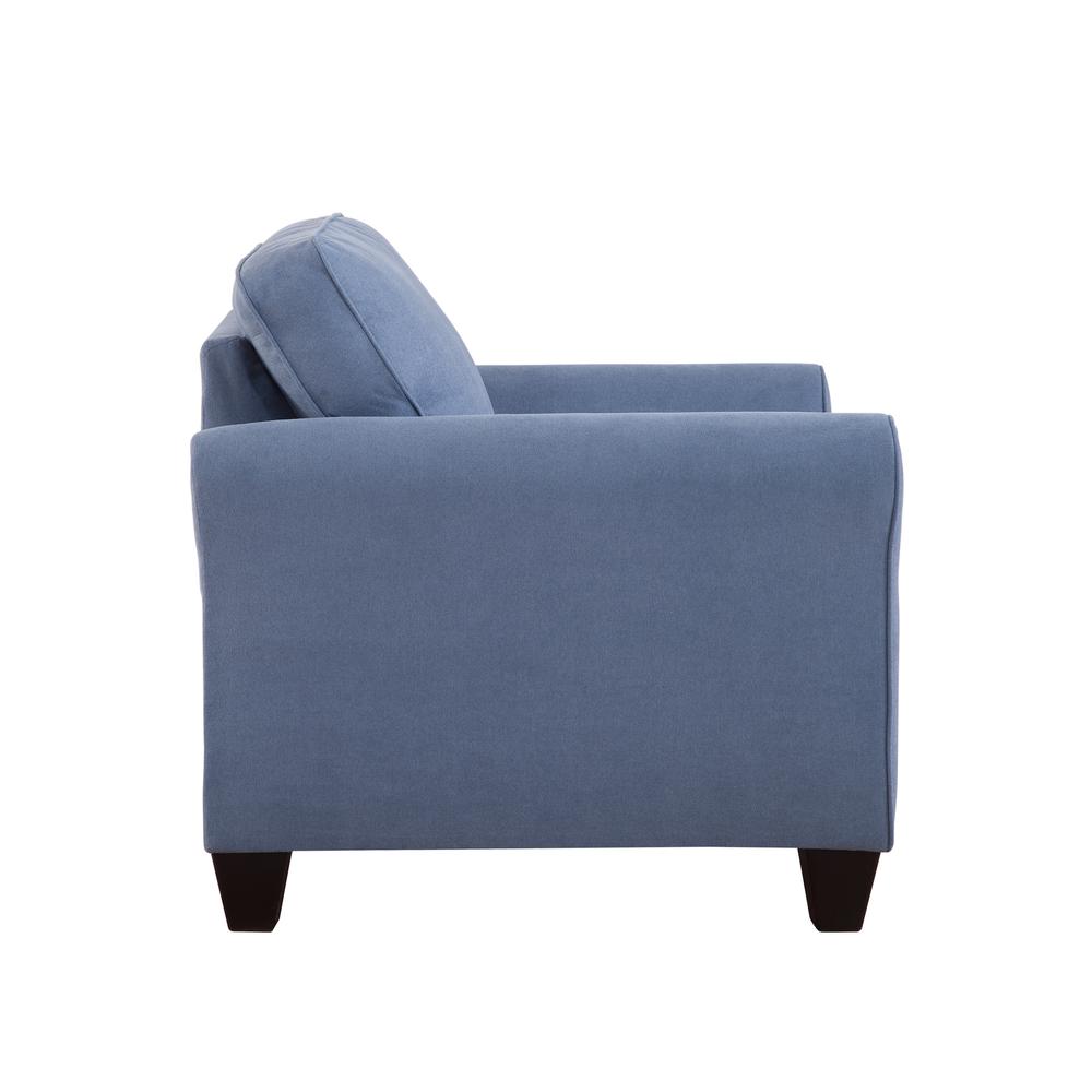 Transitional Flared Arm Blue Upholstered Chair