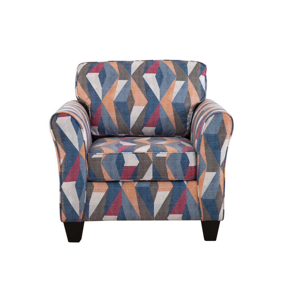 Transitional Flared Arm Multi Colored Upholstered Chair
