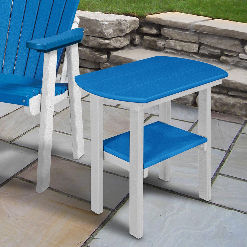 OS Home and Office Model 525BW Oval End Table in Blue with a White Base