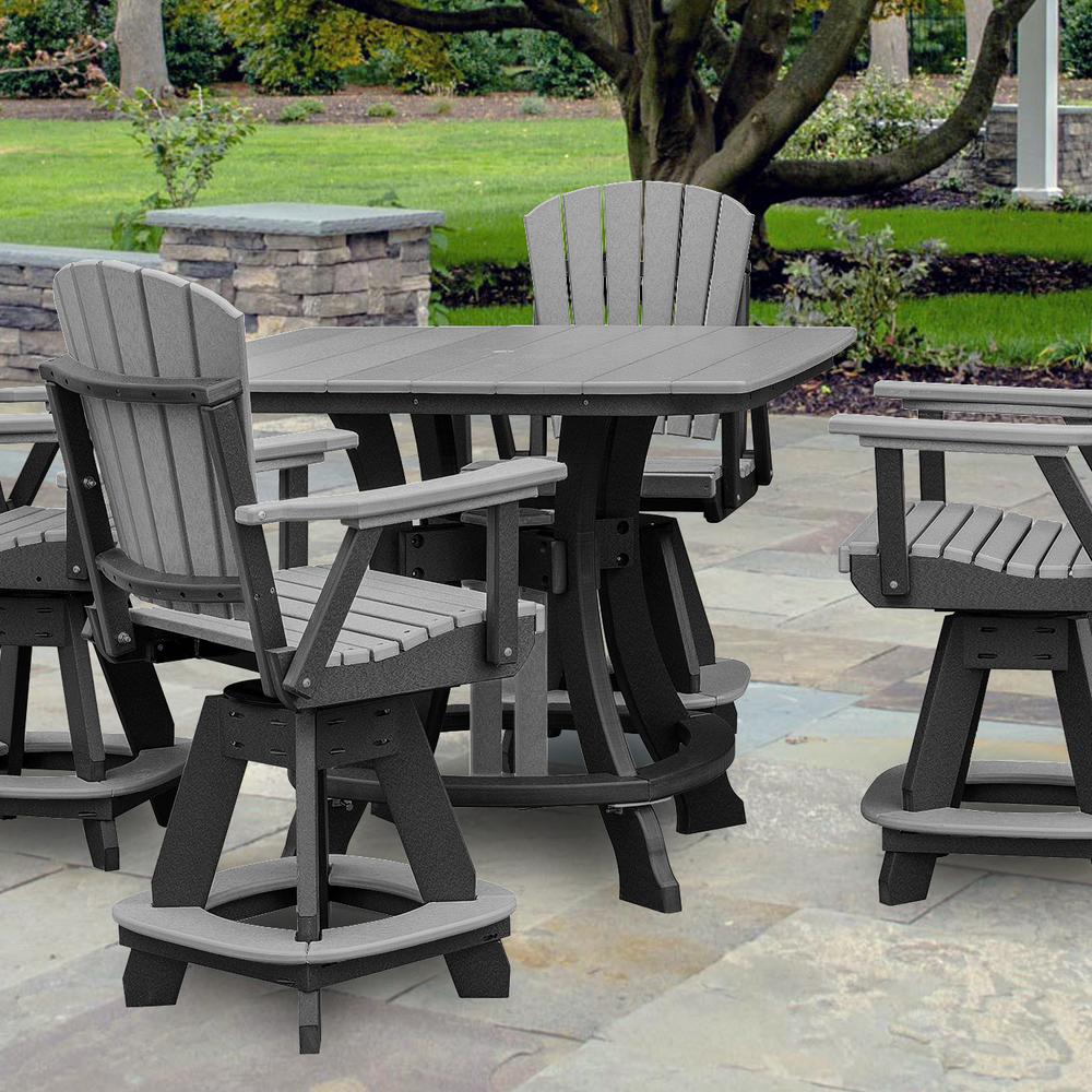 OS Home and Office Model 44S-C-LGB Counter Height Square Table in Light Gray with Black Base