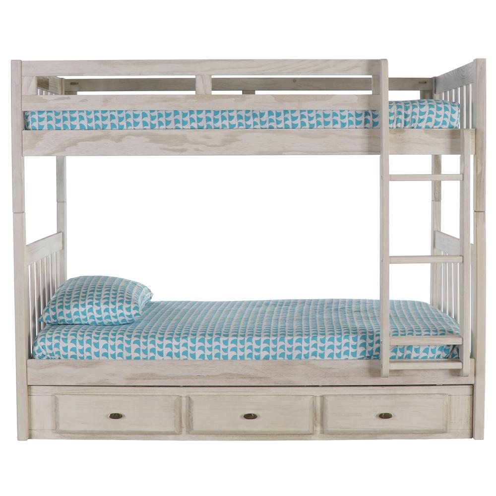 Solid Pine Twin/Twin Bunk Bed with Three Drawers