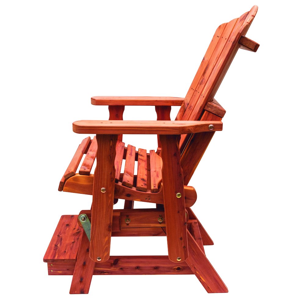 Natural Red Cedar Adirondack Balcony Height Glider