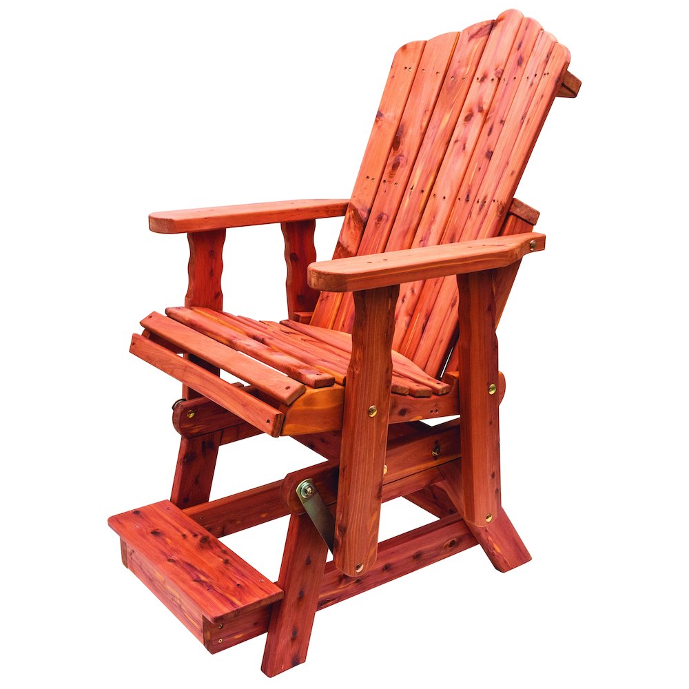Natural Red Cedar Adirondack Balcony Height Glider