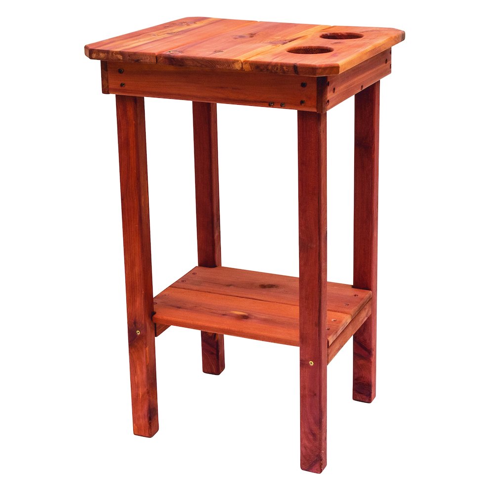 Natural Red Cedar Balcony Height Side Table