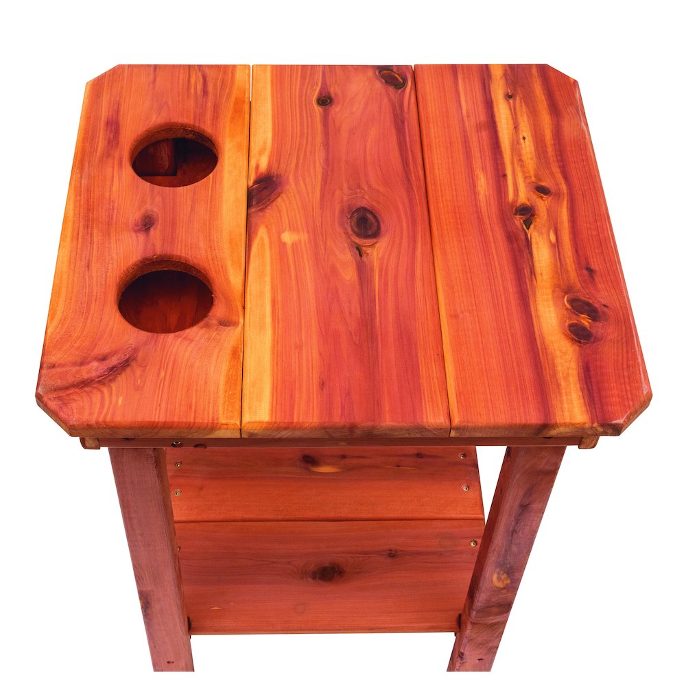 Natural Red Cedar Balcony Height Side Table