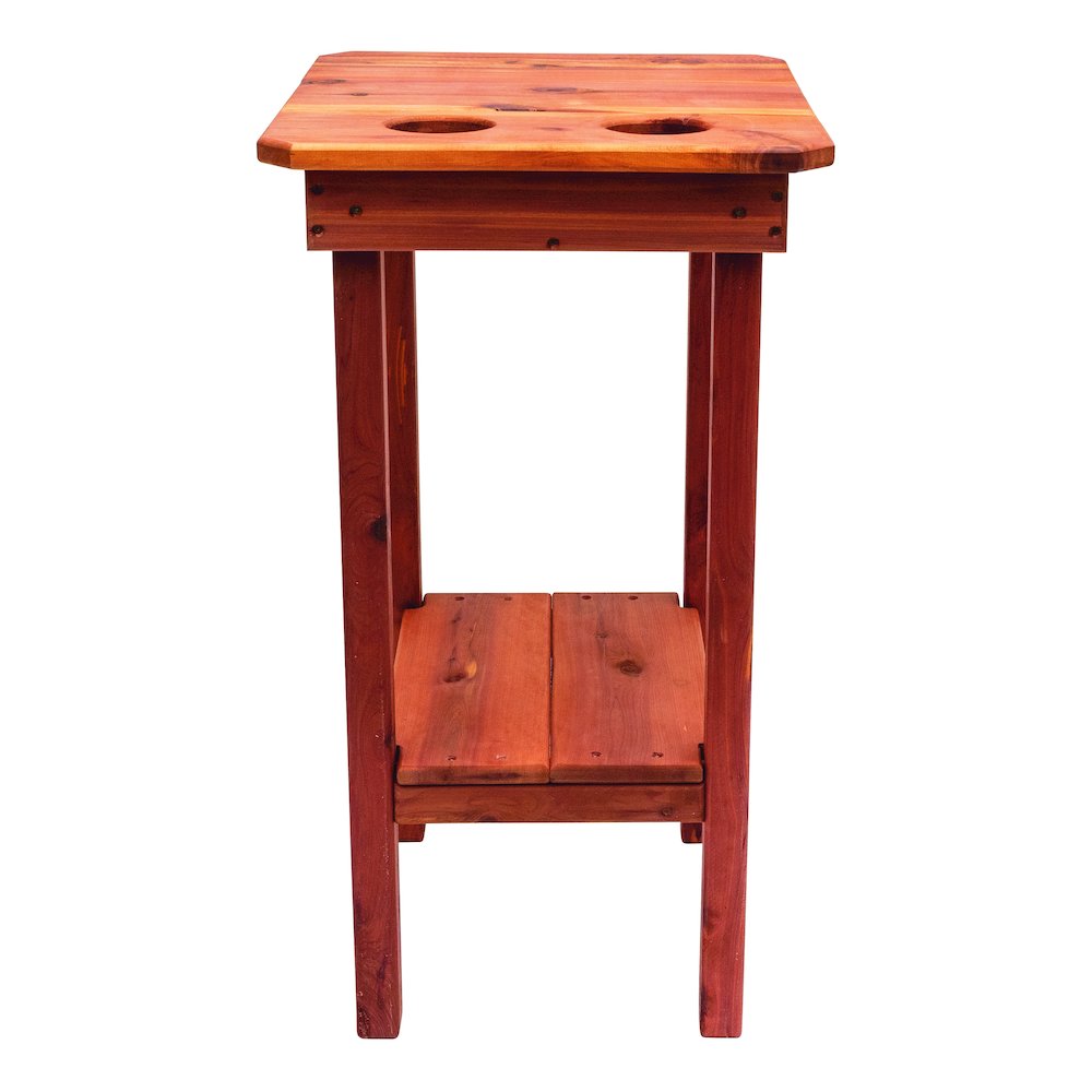 Natural Red Cedar Balcony Height Side Table