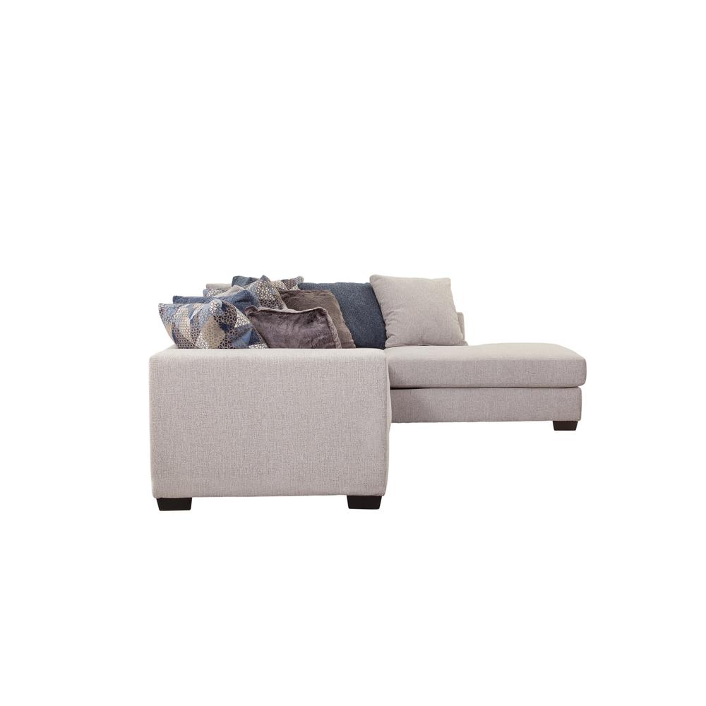 American Furniture L Shaped Sectional Sofa with 9 Loose Back Pillows and 2 Accent Pillows