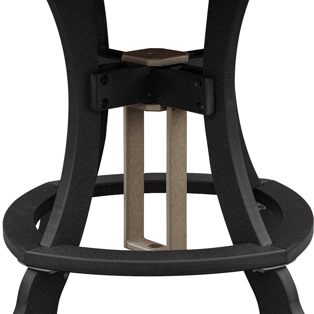 OS Home and Office Model 44R-C-WWBK Counter Height Round Table in Weatherwood with Black Base