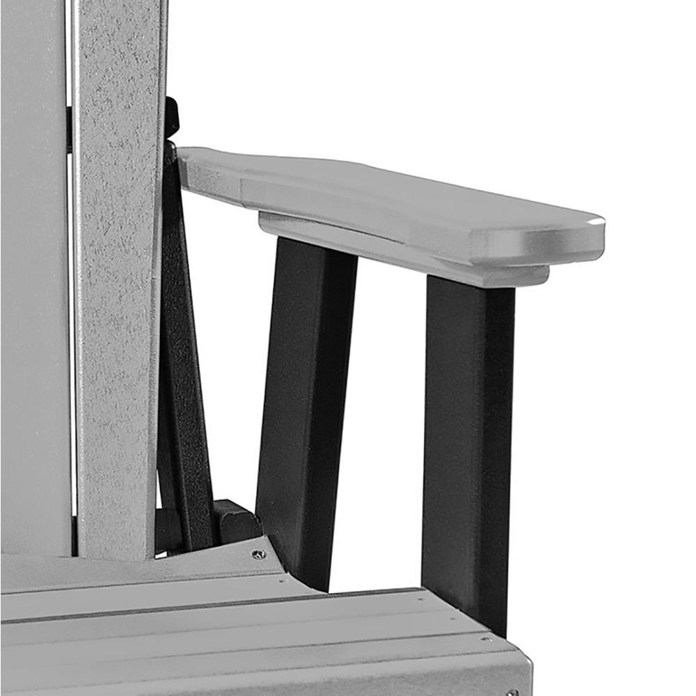 OS Home and Office Model 516LGB-K Double Balcony Height Glider with Center Table in Light Gray and Black