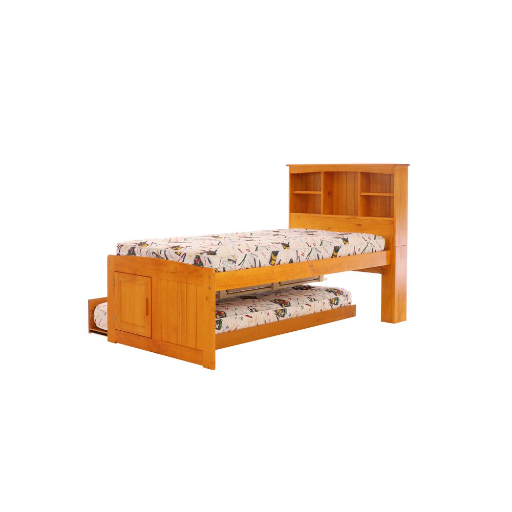 Twin Captains Bookcase Bed with 3 drawers and a Twin Sized Trundle