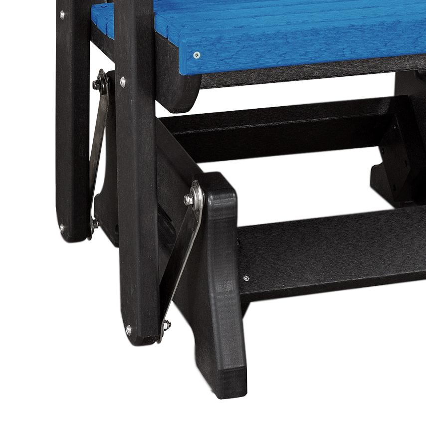 OS Home and Office Model 515BBK-K Double Glider with Center Table in Blue with a Black Base