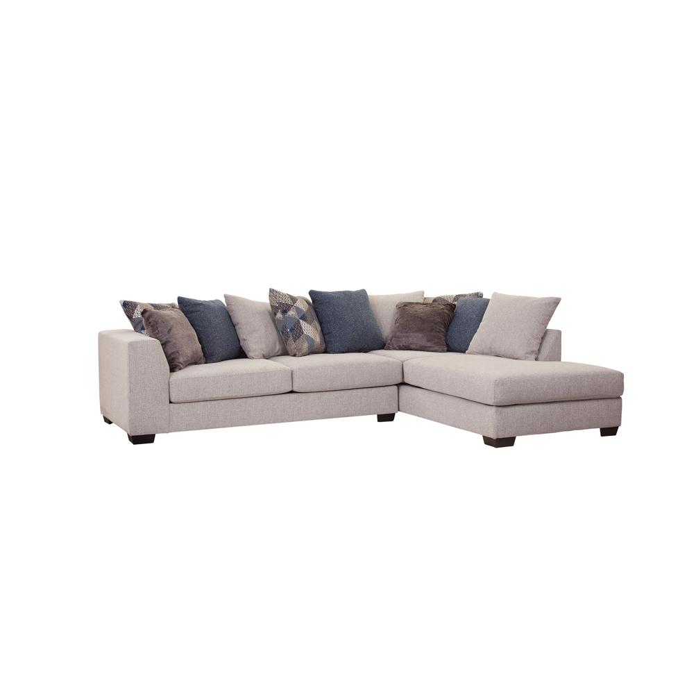 American Furniture L Shaped Sectional Sofa with 9 Loose Back Pillows and 2 Accent Pillows