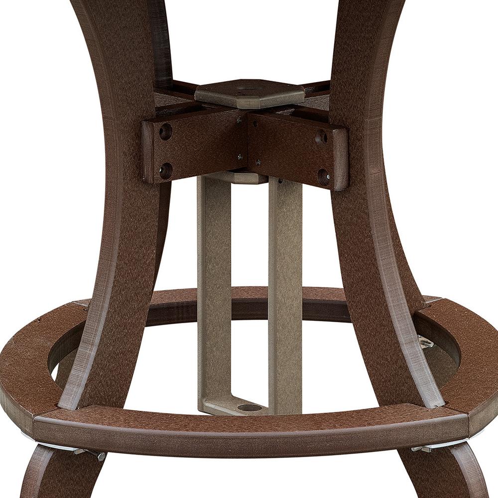 OS Home and Office Model 44R-C-WWTB Counter Height Round Table in Weatherwood with Tudor Brown Base