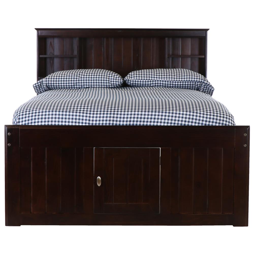 OS Home and Office Furniture Model 82921K6-22 Full Size Bookcase Bed with Six Drawers in Dark Espresso