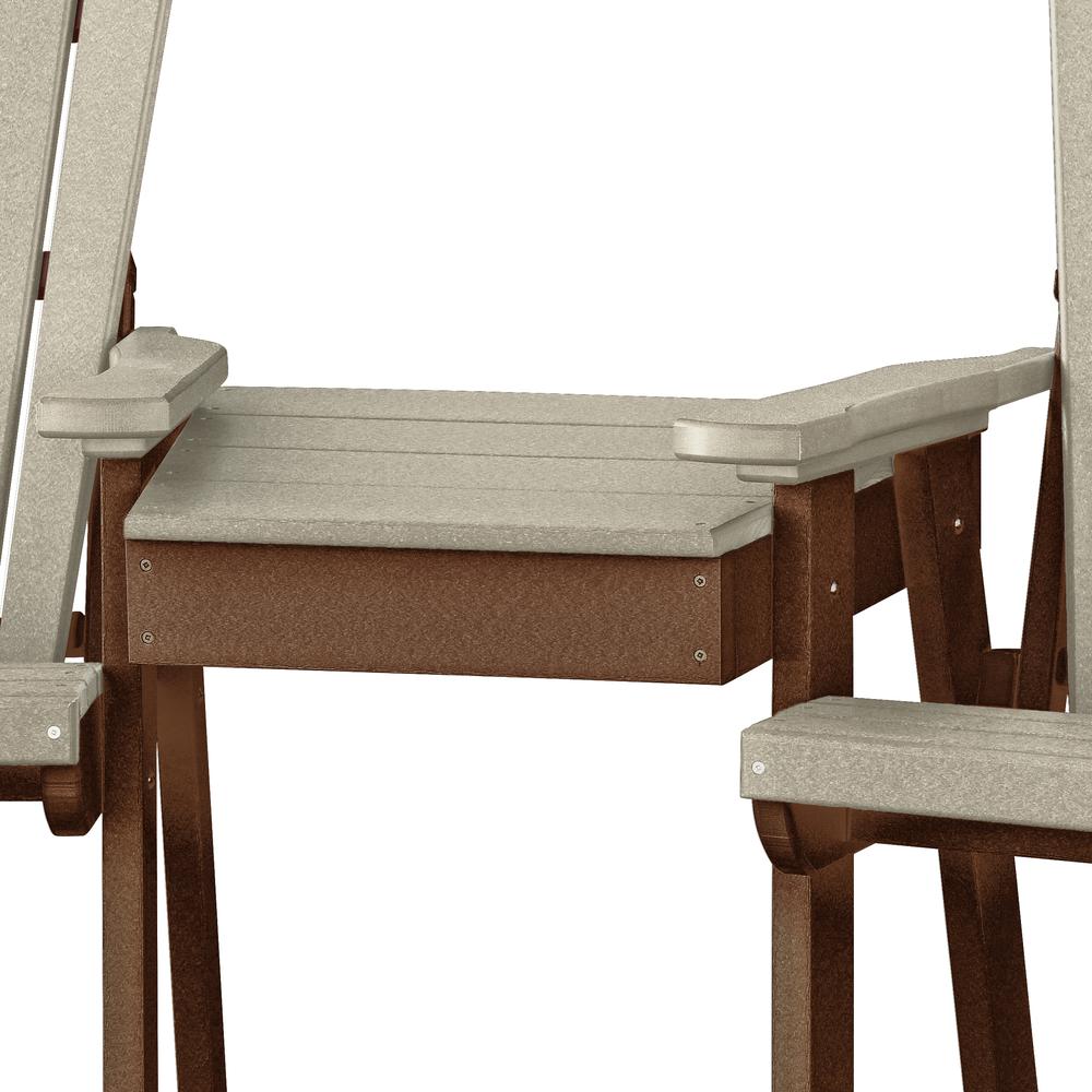 OS Home and Office Counter Height Settee Table Combo in Weatherwood with a Tudor Brown Base