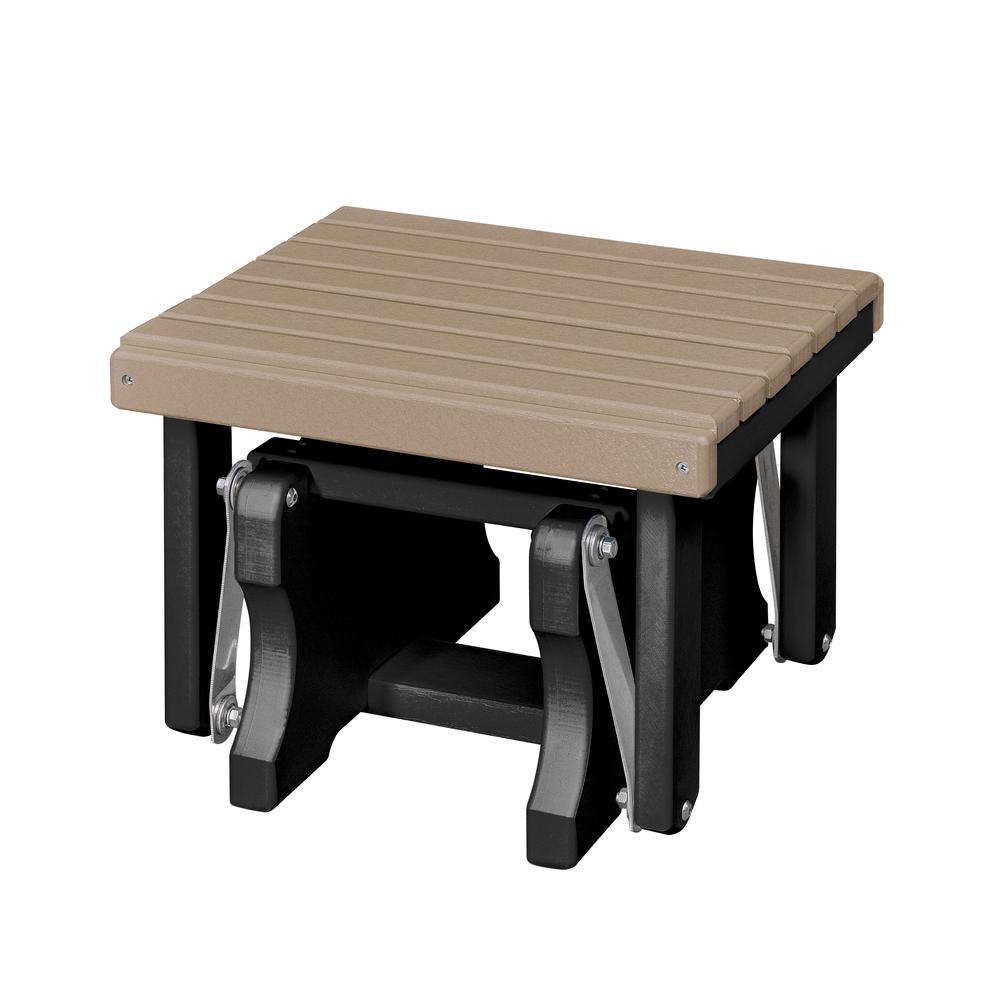 Gliding Ottoman in Weatherwood and Black