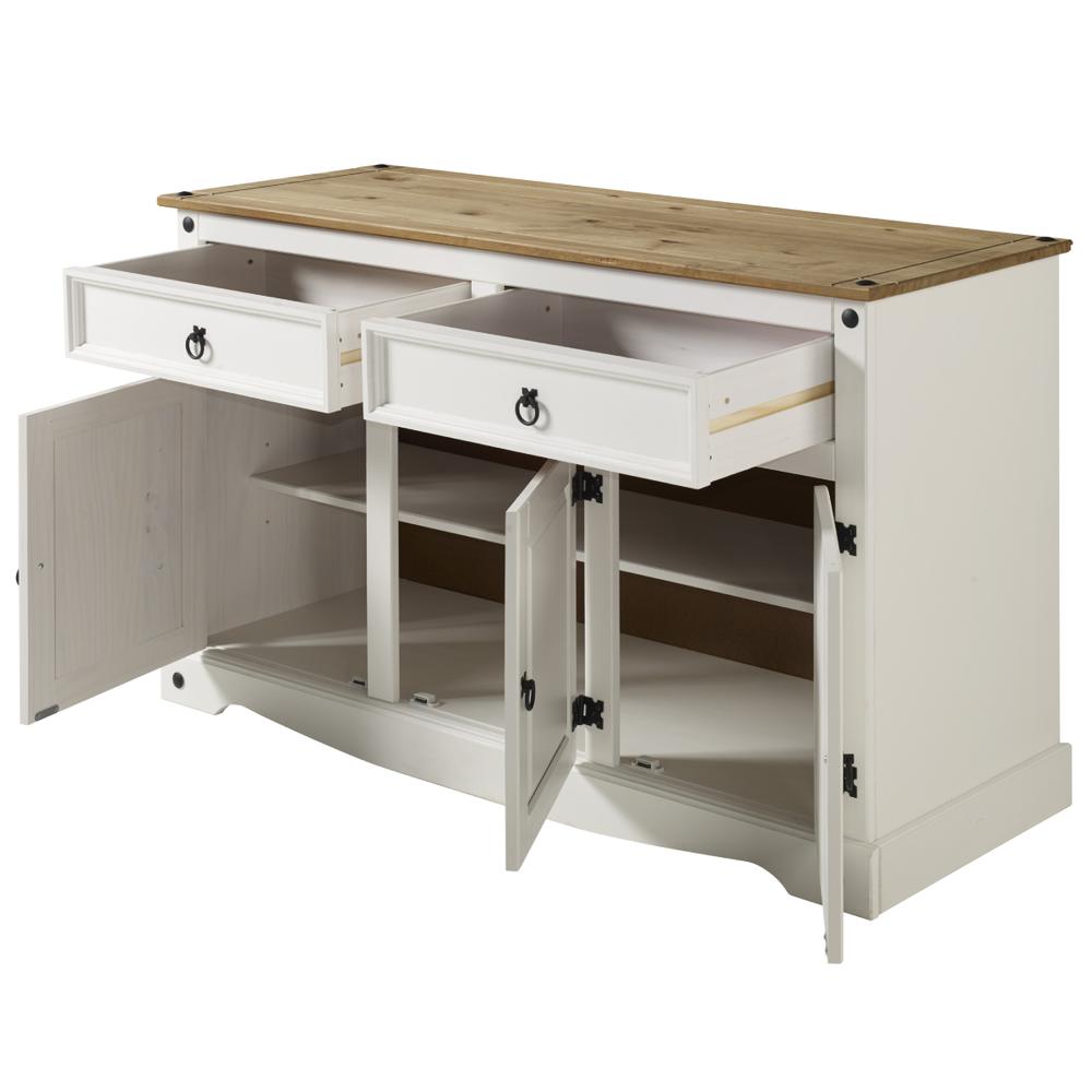 Model COW916 Cottage Series Wood Buffet Sideboard in Corona Snow