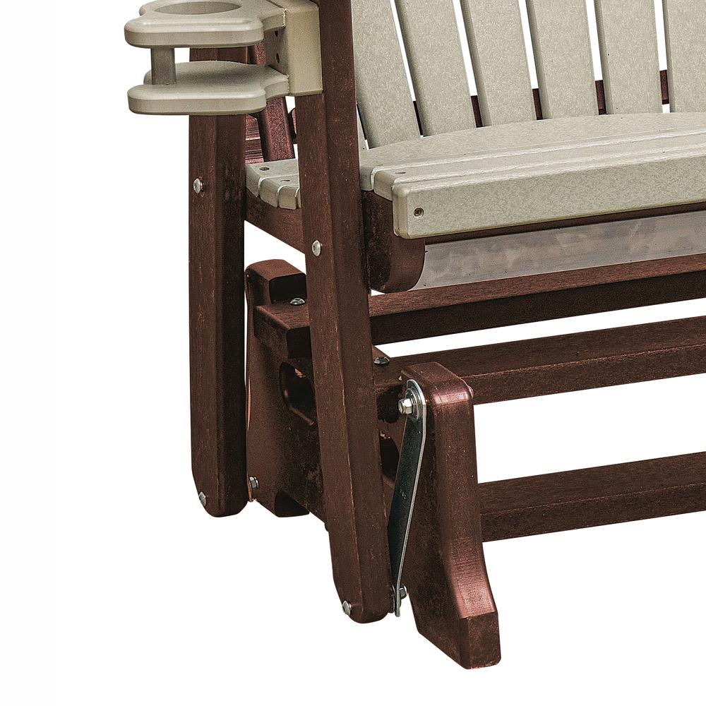 OS Home and Office Dual Fan Back Glider in Weatherwood with a Tudor Brown Base