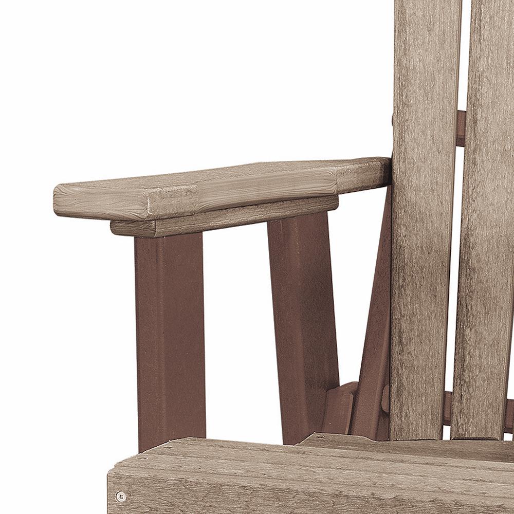 Double Glider with Center Table in Weatherwood and Tudor Brown