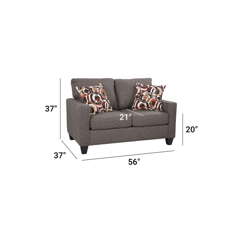 American Furniture Classics Charcoal Loveseat with 2 Accent Pillows