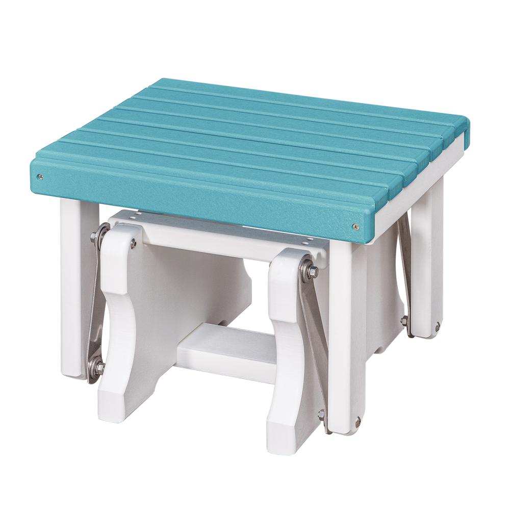 Gliding Ottoman in Aruba Blue and White