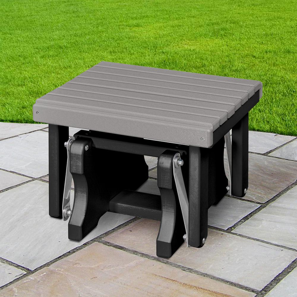 Gliding Ottoman in Light Gray and Black