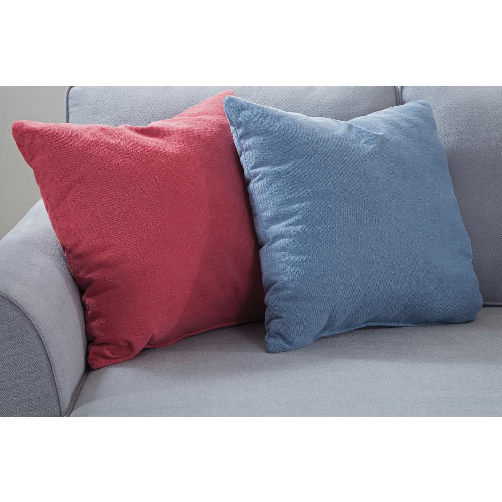 Transitional Flared Arm Gray Cuddler Chaise Sectional with Four Throw Pillows