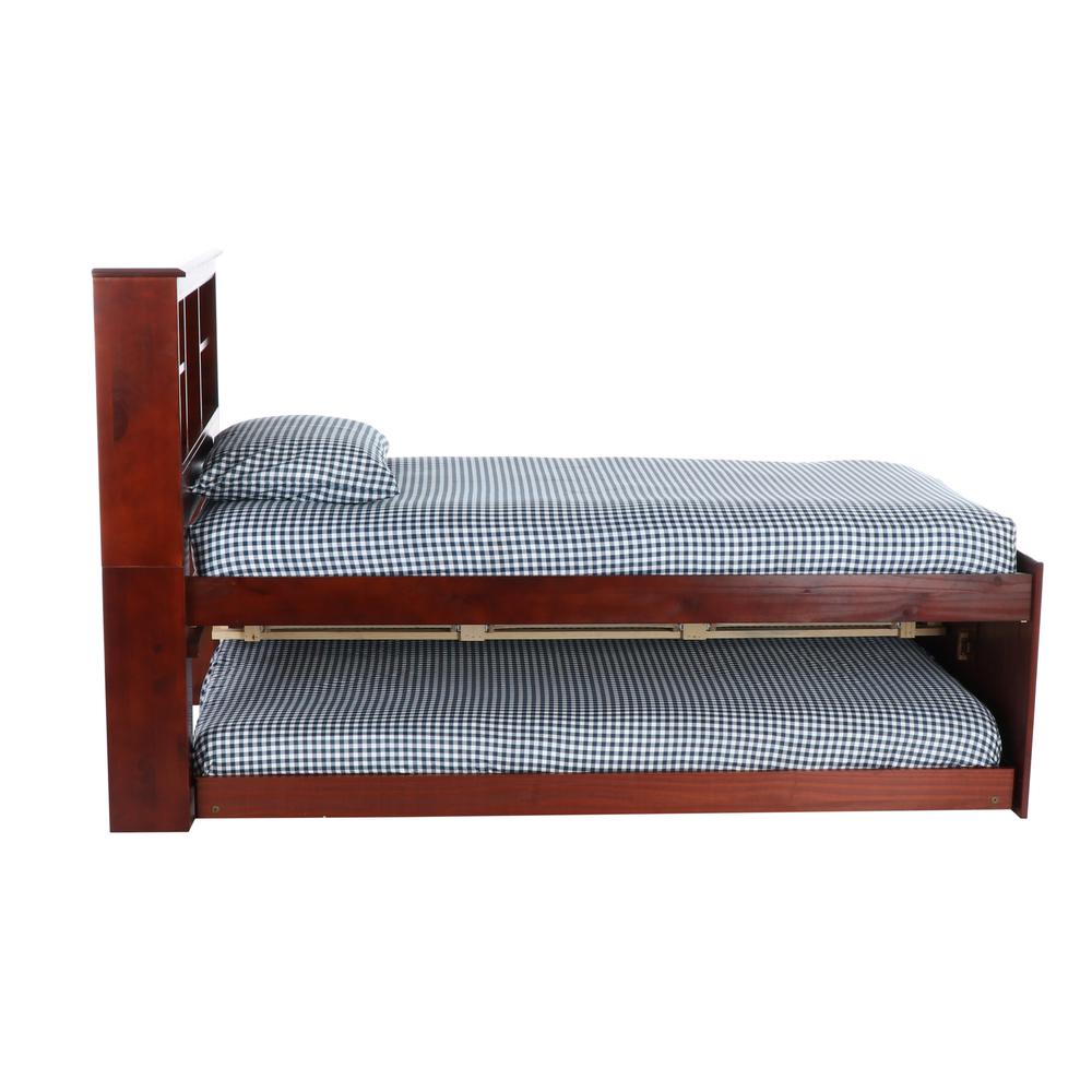 Twin Captains Bookcase Bed with 3 drawers and a Twin Sized Trundle