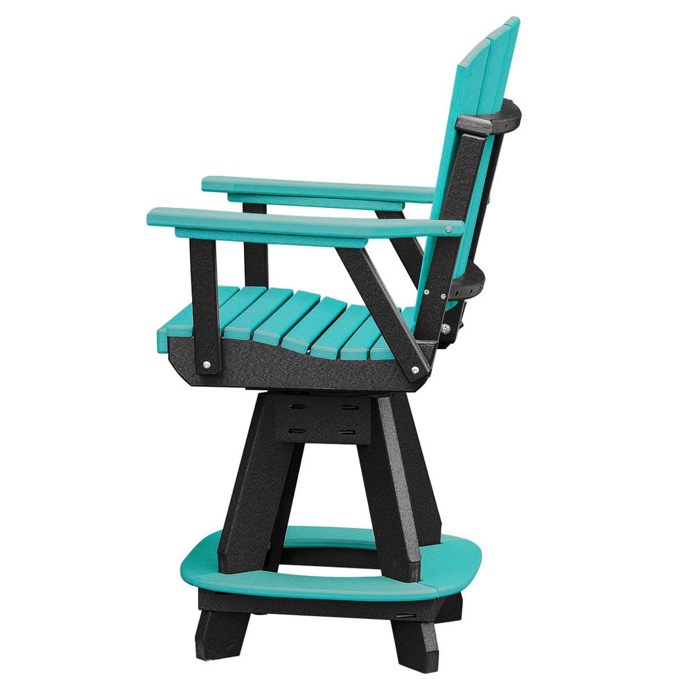 OS Home and Office Model 130-C-ARB Counter Height Swivel Arm Chair in Aruba Blue on a Black Base