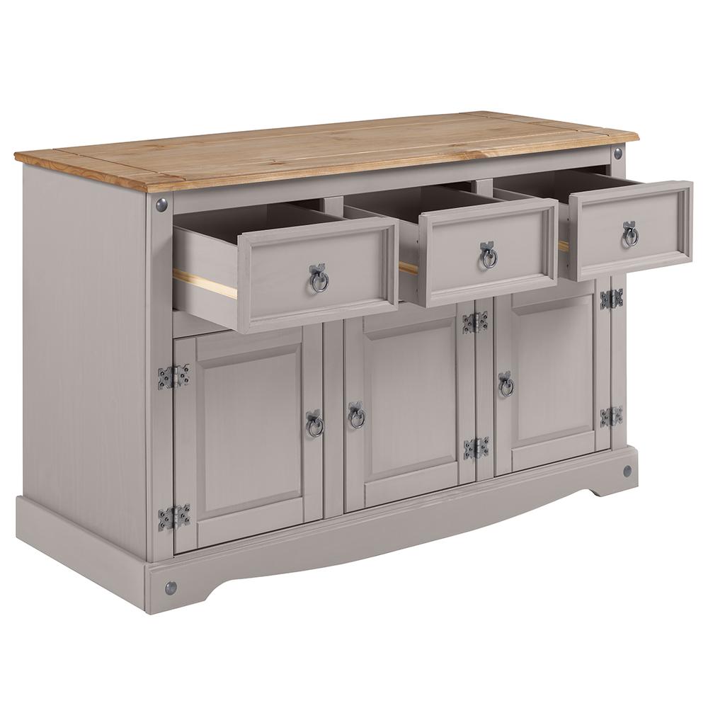 Model COG388 Cottage Series Wood Buffet Sideboard in Corona Gray